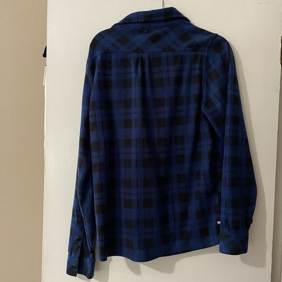 686‎ Smarty Men’s Blue Black Fleece Shacket Size S - Picture 2 of 11